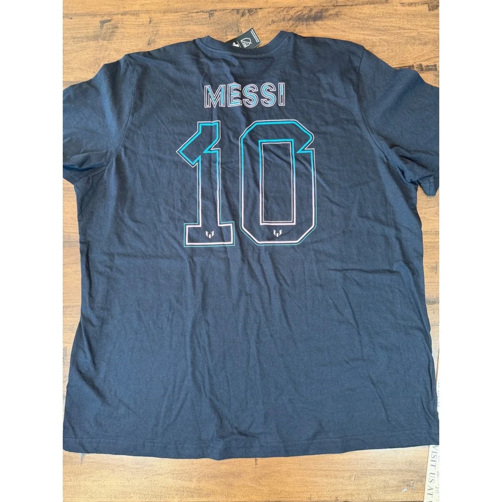Adidas Lionel Messi 10 Graphic T-Shirt Mens 2XL Black Pink Soccer Tee NWT